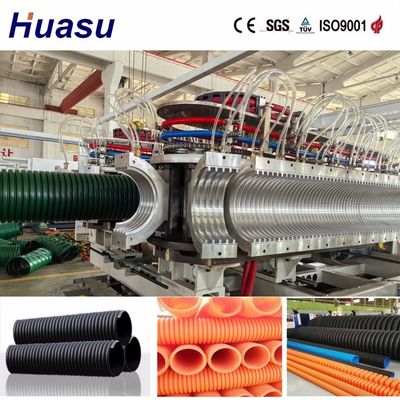 Double Wall Corrugated Pipe Making Machine For PVC / PE / MPP / PA Plastic Raw Material ProcessedWater Cooling System Design