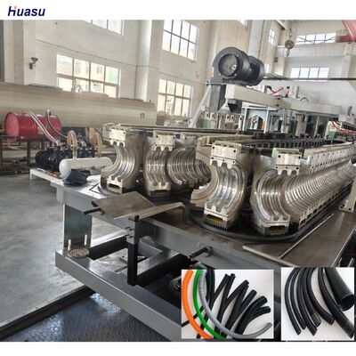Water Cooling Double Wall Corrugated Pipe Extrusion Line with 48 Mould Quantity and Barrel Hardness HV940