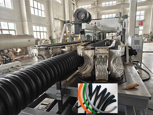 Double Wall Corrugated Pipe Extrusion Line with Siemens Beide AC Motor 48 Mould Quantity and 33:1 Screw Ratio