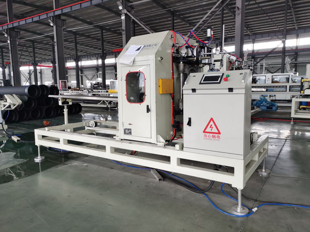 उच्च क्षमता 250-1000 किलोग्राम/घंटा एकल पेंच extruder डबल दीवार घुमावदार पाइप उत्पादन लाइन