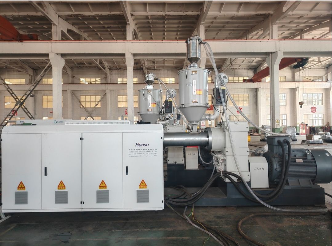 सीमेंस संपर्ककर्ता डबल वॉल नालीदार पाइप एक्सट्रूज़न लाइन 100-2000Kg/h क्षमता