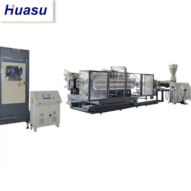 डीडब्ल्यूसी पाइप एक्सट्रूज़न लाइन 32-1600 मिमी पाइप व्यास 60-2000 किलोग्राम/घंटा क्षमता और सीमेंस पीएलसी प्रौद्योगिकी