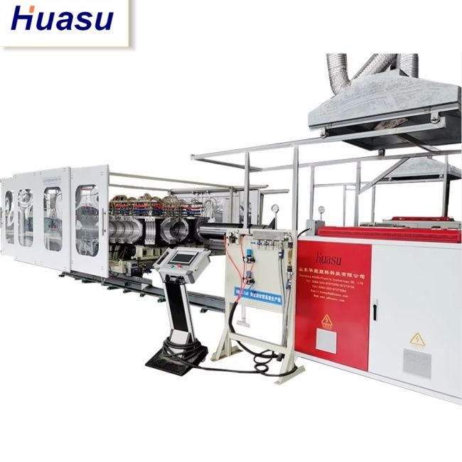 32-1600 मिमी व्यास रेंज, सीमेंस पीएलसी प्रौद्योगिकी और ऑनलाइन बेलिंग के साथ डबल वॉल नालीदार पाइप उत्पादन लाइन