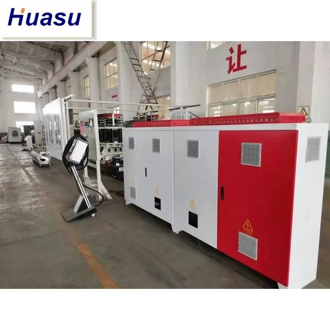 डीडब्ल्यूसी पाइप एक्सट्रूज़न लाइन 32-1600 मिमी पाइप व्यास और 60-2000 किलोग्राम/घंटा क्षमता के लिए शंकु ट्विन-स्क्रू एक्सट्रूडर के साथ