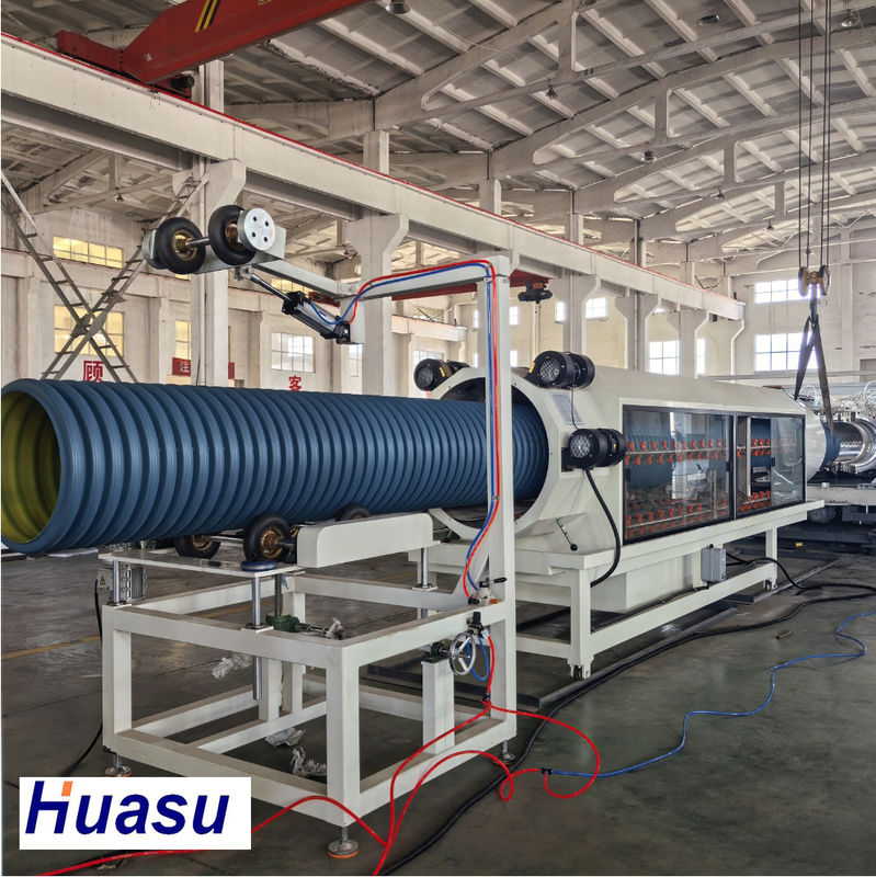 पीई पीपी पीवीसी 380V कस्टम वोल्टेज के लिए डबल वॉल नालीदार पाइप एक्सट्रूज़न लाइन