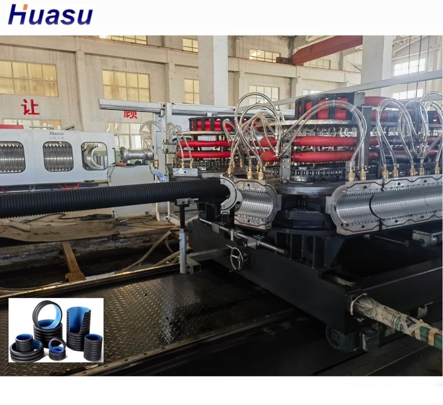 सीमेंस मोटर 63 मिमी के साथ डबल दीवार घुमावदार पाइप एक्सट्रूज़न लाइन