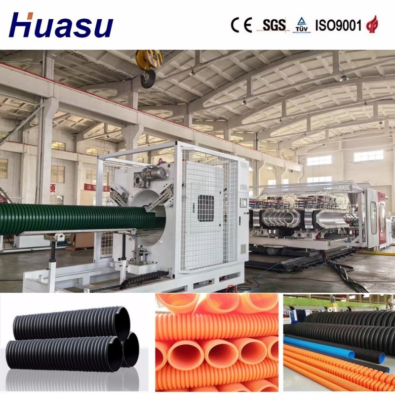 Electric Cable Conduits Plastic Pipe Extrusion Line with Siemens PLC System and High-Efficiency Cooling System