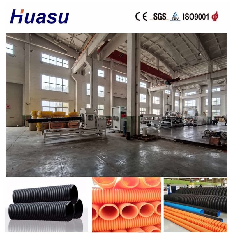 सीमेंस पीएलसी नियंत्रण एकल दीवार घुमावदार पाइप एक्सट्रूज़न लाइन के साथ ऑनलाइन बेलिंग और अनुकूलन योग्य वेवफॉर्म समाधान