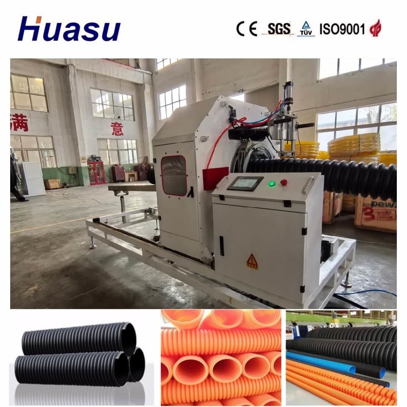 पीवीसी/पीई/एमपीपी/पीए/एचडीपीई के लिए स्वचालित सिंगल वॉल नालीदार पाइप एक्सट्रूज़न लाइन 32 मिमी-1600 मिमी व्यास रेंज और 200-2000 किलोग्राम/घंटा आउटपुट के साथ