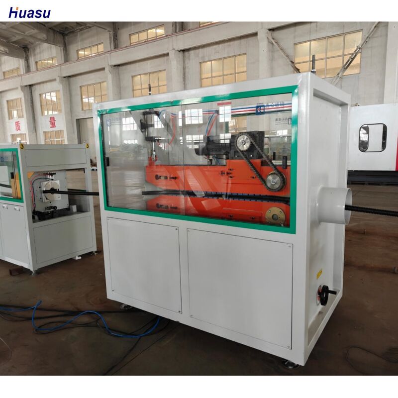 स्टील सिंगल वॉल नालीदार पाइप एक्सट्रूज़न लाइन श्नाइडर सीमेंस इलेक्ट्रिक घटकों के साथ, 1 साल की वारंटी, और बैरल नाइट्राइडिंग गहराई 0.4 ∼ 0.7 मिमी