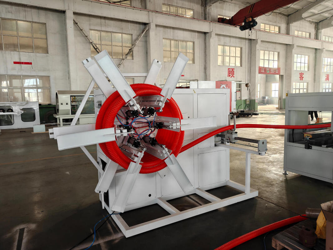 डीडब्ल्यूसी पाइप उत्पादन के लिए सीमेंस मुख्य विद्युत भागों और एल्यूमीनियम मिश्र धातु मोल्ड के साथ डबल दीवार नालीदार पाइप एक्सट्रूज़न लाइन