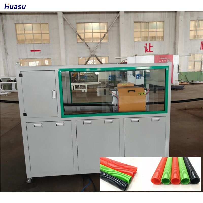 तापमान सेंसर, इलेक्ट्रिक हीटिंग और गहरी पेंच चैनल संरचना के साथ एकल दीवार नालीदार पाइप एक्सट्रूज़न लाइन