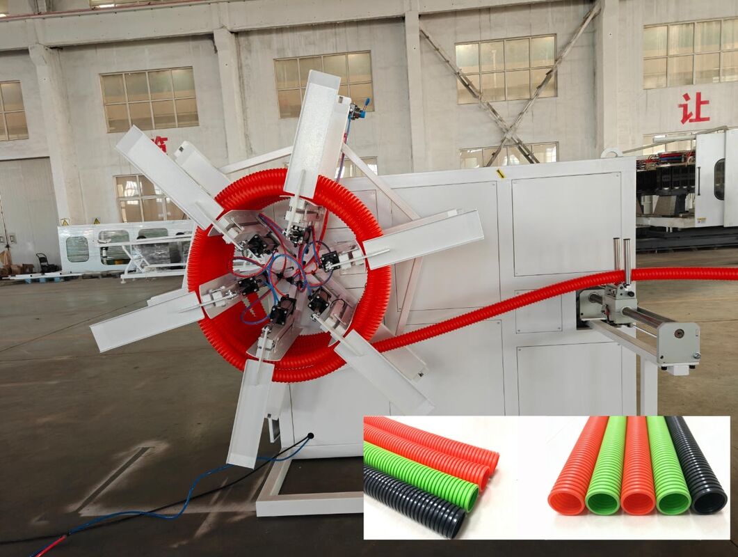 38CrMoAlA बैरल सामग्री और सीमेंस श्नाइडर मुख्य इलेक्ट्रिकल्स के साथ सिंगल वॉल नालीदार पाइप एक्सट्रूज़न लाइन, जिसमें पीएलसी रिमोट कंट्रोल की सुविधा है