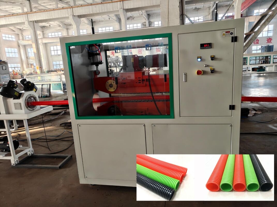 पीएलसी रिमोट कंट्रोल और टिकाऊ पाइप निर्माण के लिए सीमेंस श्नाइडर इलेक्ट्रिक के साथ सिंगल वॉल नालीदार पाइप एक्सट्रूज़न लाइन