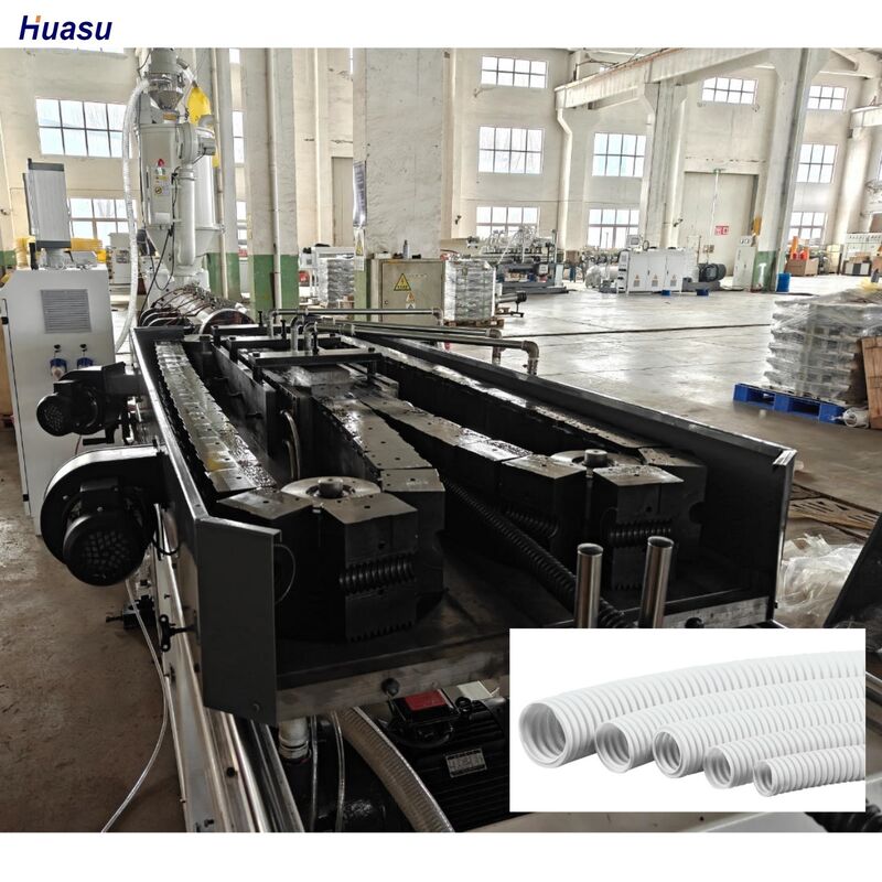 1 वर्ष की वारंटी समय के साथ स्वचालित लहराती पाइप उत्पादन लाइन पाइप बाहर निकालना प्रक्रिया और लंबी अवधि के स्थायित्व प्रदान