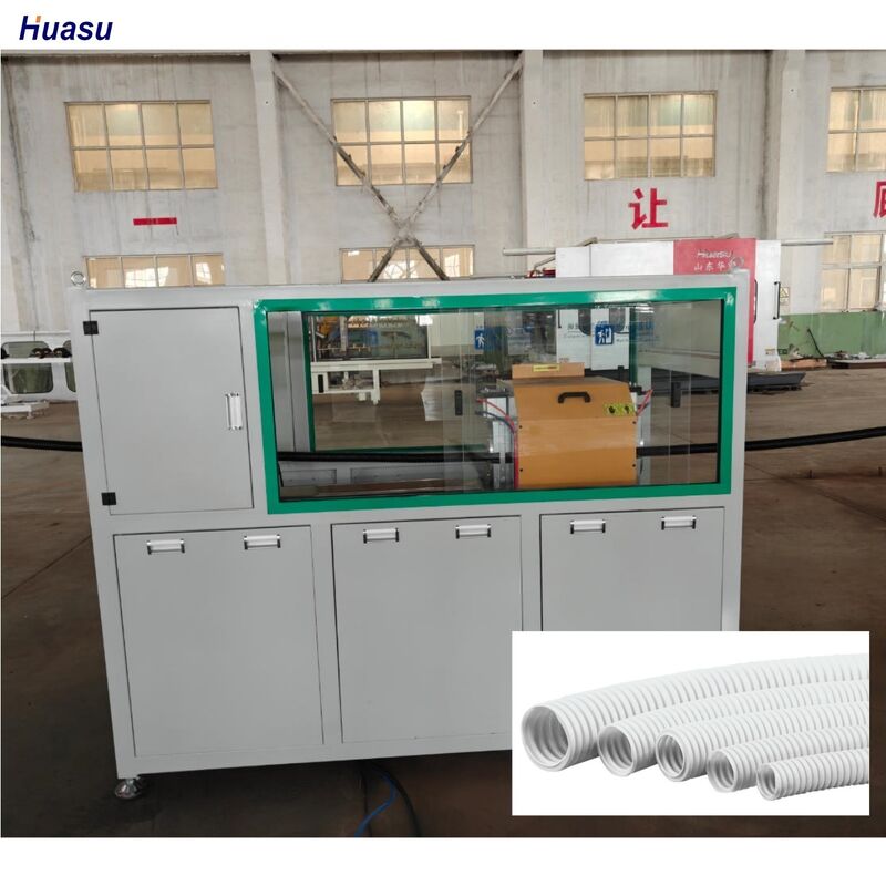 एचडीपीई घुमावदार पाइप उत्पादन लाइन मशीन पानी की आपूर्ति और सीवेज सिस्टम में इस्तेमाल लचीला पाइप बनाने के लिए