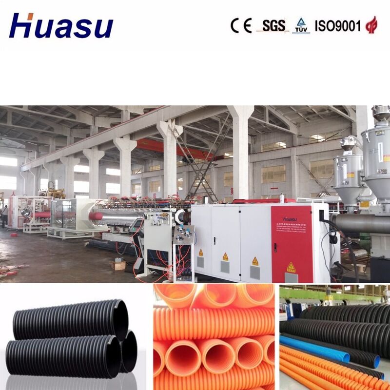 PLC Controlled Double Wall Corrugated Pipe Extrusion Line with 100-3000kg/h Output and 32-1600mm Pipe Diameter