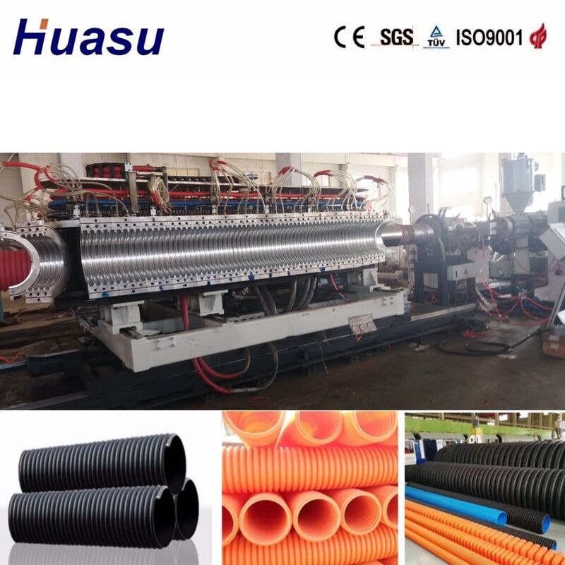 32mm-1600mm पाइप व्यास, पीएलसी नियंत्रण और उच्च उत्पादकता के साथ डबल वॉल नालीदार पाइप एक्सट्रूज़न मशीन