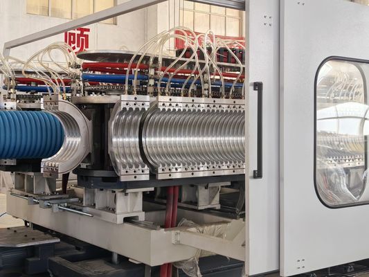 Double Wall Corrugated Pipe Extrusion Line with Max Pipe Diameter 1600mm, Water or Air Cooling, and Barrel Hardness HV>940