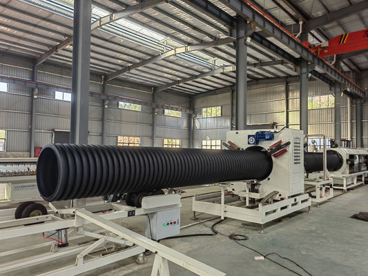 Double Wall Corrugated Pipe Extrusion Line With Vacuum Forming And Aluminium Alloy Mould Material Diameter 16-1500mm