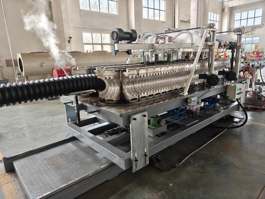 Double Wall Corrugated Pipe Extrusion Line with 20CrMnTi Gear Material and HV>740 Barrel Screw for Vertical or Horizontal Corrugation