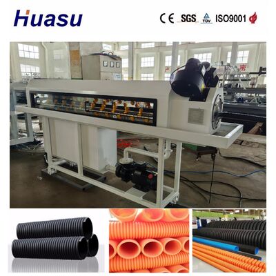 Single Screw Extruder Cable Protection Pipe Extrusion Line with PLC Control and Air and Water Cooling for PE PVC MPP PA HDPE Pipes