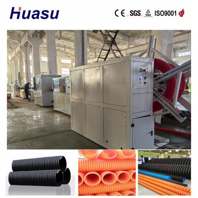 32mm-1600mm Pipe Diameter Range Single Wall Corrugated Pipe Extrusion Line with PLC Control and Water or Blower Cooling