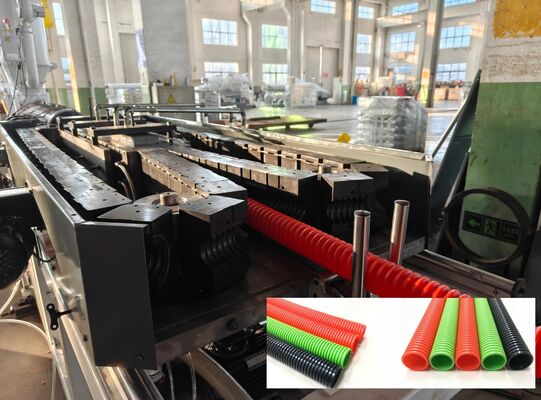 Single Wall Corrugated Pipe Extrusion Line with Hard Teeth Face Gearbox for High-Accuracy and Electric Heating